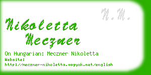 nikoletta meczner business card